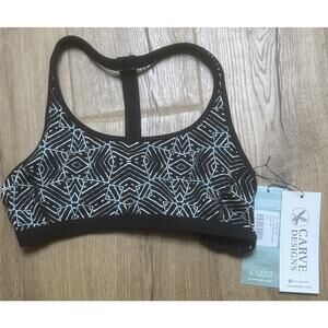Carve Designs Dana Sports Bra Swim Top Black Tile Women’s Medium UPF 50+ NEW*